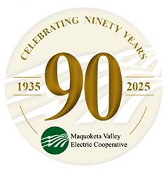 Maquoketa Valley 90th anniversary logo