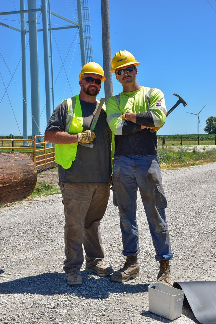 Travel crew members on site