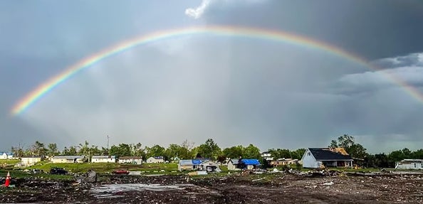 Rainbow after Greenfield tornado